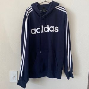 Men’s oversized medium navy blue adidas hoodie
